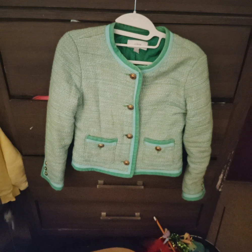 J.CREW Mint Green Tweed Blazer - Size 2